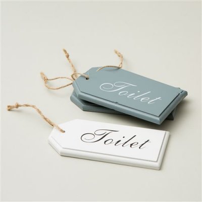 Cartel Colgante Toilet Madera