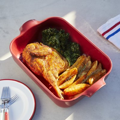 Fuente Rect Frambuesa 32cm