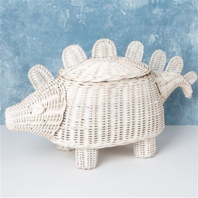 Dino basket ratan off white