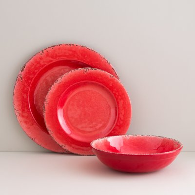 Set x3 Rustic Melamina Coral