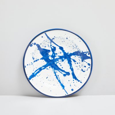 Plato Playo 22cm Manchado Azul