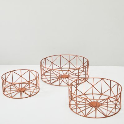 Set x3 canastos redondos Cobre